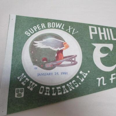 Vintage 1981 Philadelphia Eagles NFC Champs Super Bowl XV Pennant