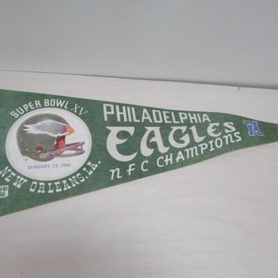 Vintage 1981 Philadelphia Eagles NFC Champs Super Bowl XV Pennant