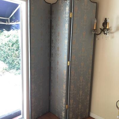 Blue & Gold Tapestry Room Divider