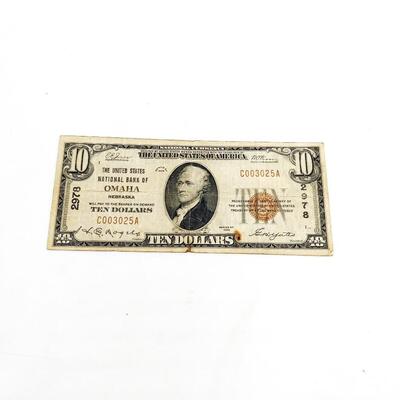 1929 NATIONAL BANK OF OMAHA $10 BILL