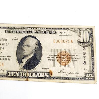 1929 NATIONAL BANK OF OMAHA $10 BILL