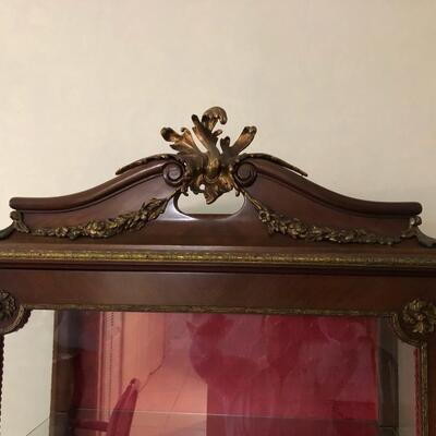 Antique French Burgundy Curio Cabinet