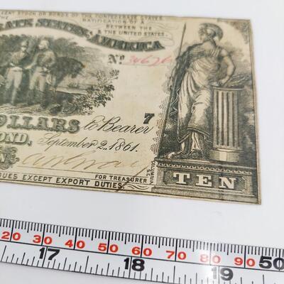 CONFEDERATE $10 BILL - RICHMOND VA