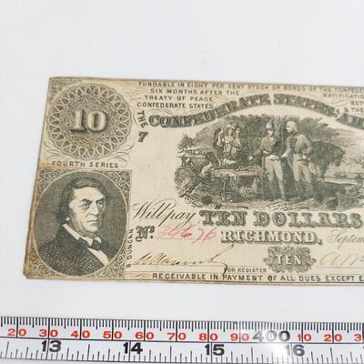 CONFEDERATE $10 BILL - RICHMOND VA