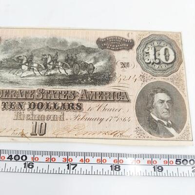 CONFEDERATE MONEY- $10 - RICHMOND VA 1964
