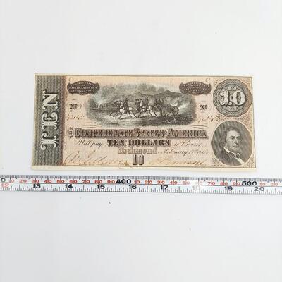 CONFEDERATE MONEY- $10 - RICHMOND VA 1964