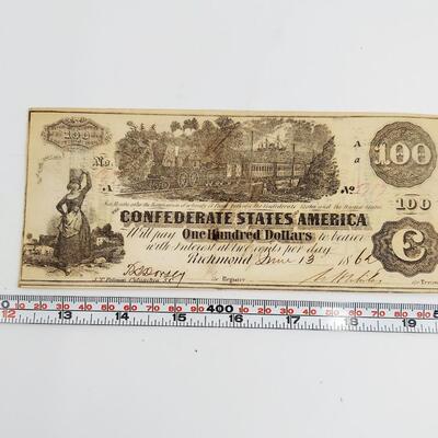 CONFEDERATE MONEY  - $100 - RICHMOND VA