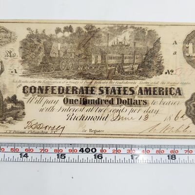 CONFEDERATE MONEY  - $100 - RICHMOND VA
