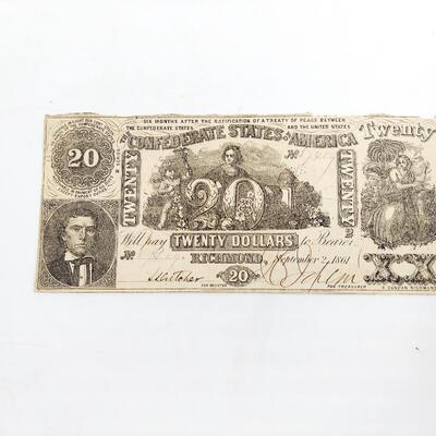 CONFEDERATE MONEY  - $20 - RICHMOND VA 1861
