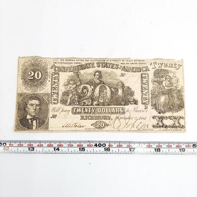 CONFEDERATE MONEY  - $20 - RICHMOND VA 1861
