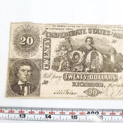 CONFEDERATE MONEY  - $20 - RICHMOND VA 1861