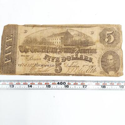 CONFEDERATE MONEY  - $5 - RICHMOND VA -