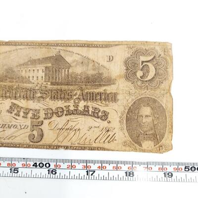 CONFEDERATE MONEY  - $5 - RICHMOND VA -