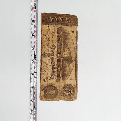 CONFEDERATE MONEY  - $5 - RICHMOND VA -