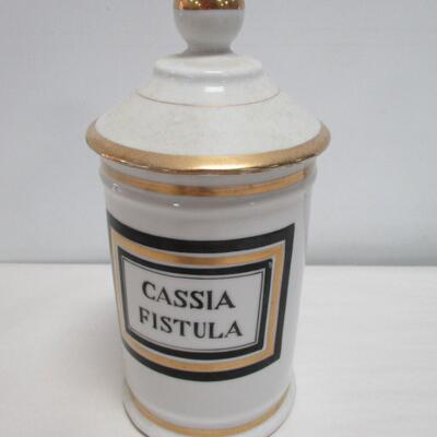 Vintage 1950's Pharmacy Apothecary Jar - Cassia Fistula