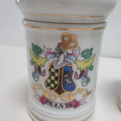 Porcelain Apothecary Jars Pulvis & Salsus