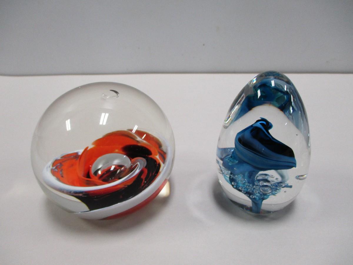 Signed Glass Paperweights