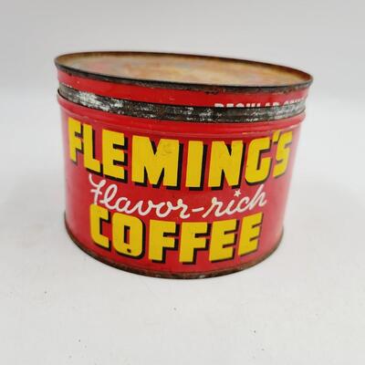 VINTAGE METAL FLEMINGS COFFE CAN