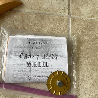 Lot 25. Basket of Yarn and Pair of Winders