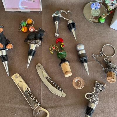 Lot 33. Assortment of Wine Charms and Bottle Stoppers