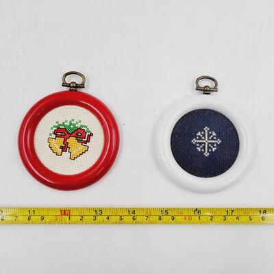 NEEDLE POINT CHRISTMAS ORNAMENTS