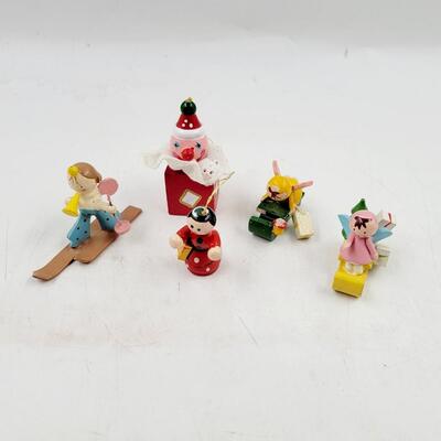 LITTLE WOODEN CHRISTMAS ORNAMENTS BUNDLE