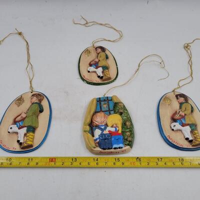 SPECIALTY CERAMIC SET OF 4 ORNAMENTS