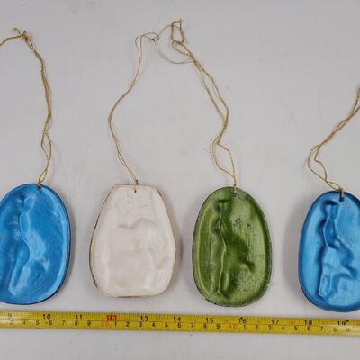 SPECIALTY CERAMIC SET OF 4 ORNAMENTS