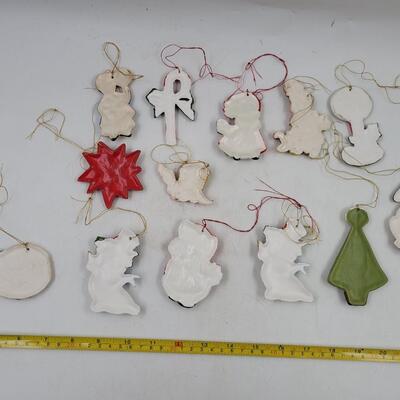 VINTAGE CERAMIC CHRISTMAS ORNAMENTS BUNDLE