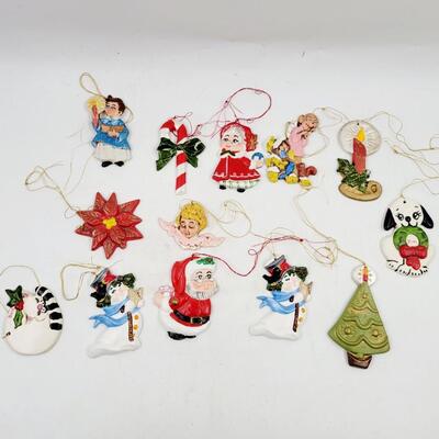 VINTAGE CERAMIC CHRISTMAS ORNAMENTS BUNDLE