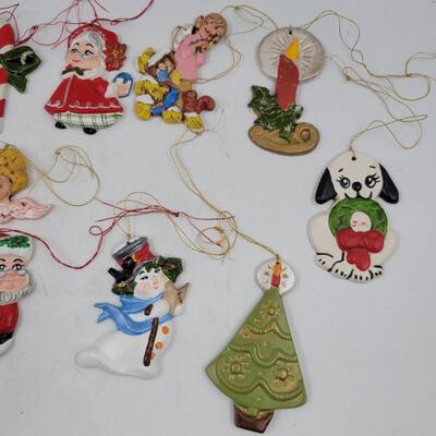 VINTAGE CERAMIC CHRISTMAS ORNAMENTS BUNDLE