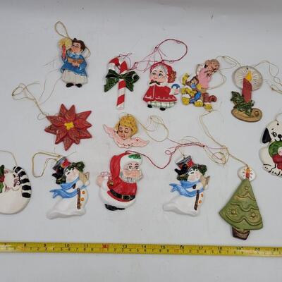 VINTAGE CERAMIC CHRISTMAS ORNAMENTS BUNDLE