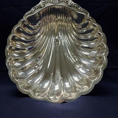 F B Rogers Silverplate Clam Shell Plate