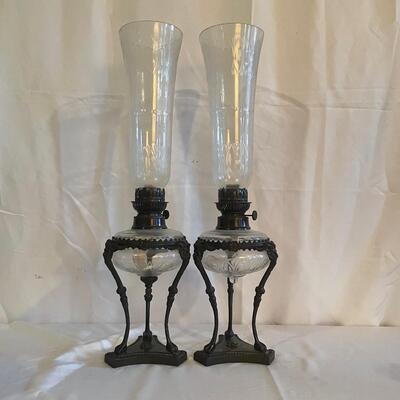 Matching Pair of  Bombay Oil Lamps (LR-RG)
