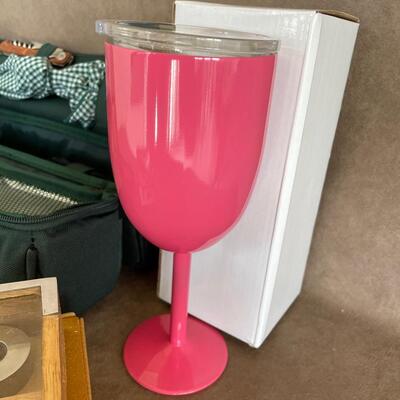 Lot 43. Wine Carrier, Insulated Goblet and Tic Tac Toe game