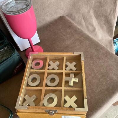 Lot 43. Wine Carrier, Insulated Goblet and Tic Tac Toe game