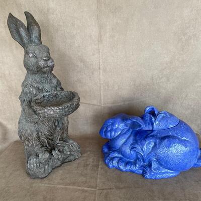 Lot 45. Rabbit Plant Stand and Cookie Jar