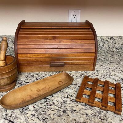 Lot 46. Vintage Wooden Kitchen Items