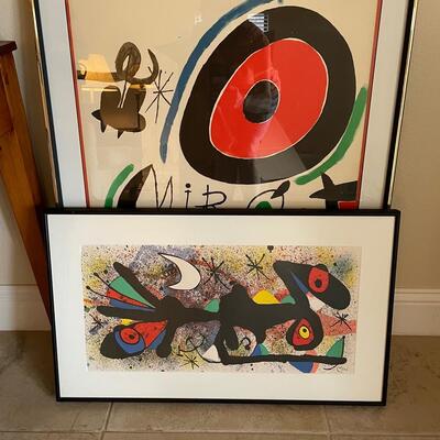 Lot 60. Pair of Miro Coordinating Lithographs