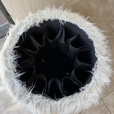 Lot 63. Fur Stool with Shoe Storage