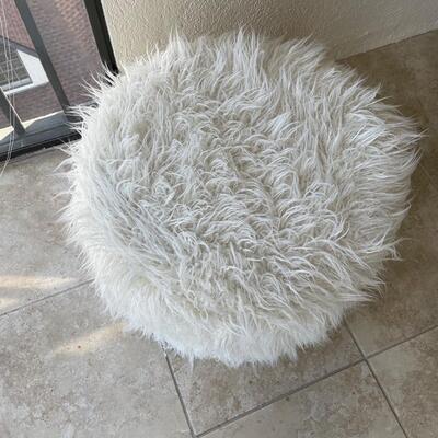 Lot 63. Fur Stool with Shoe Storage