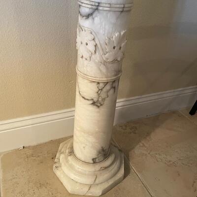 Lot 71. Antique Marble Figurine on a Pillar