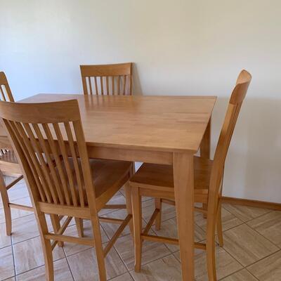 #13 Tall Counter Height Table & 8 Chairs With Leaves