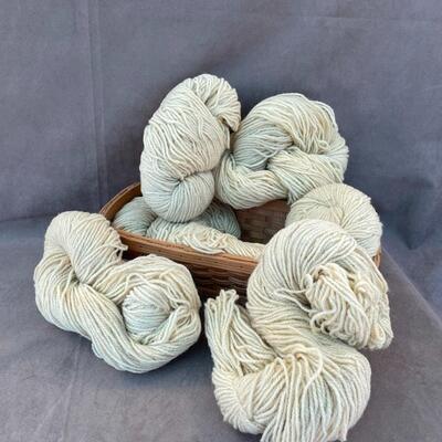 Lot 4  Skeins (Qty 6) of Wool Yarn w/ Basket