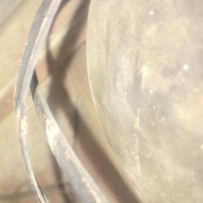 2 Vintage Matching Caged Glass Metal Lamp Shades