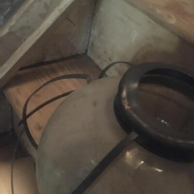 2 Vintage Matching Caged Glass Metal Lamp Shades