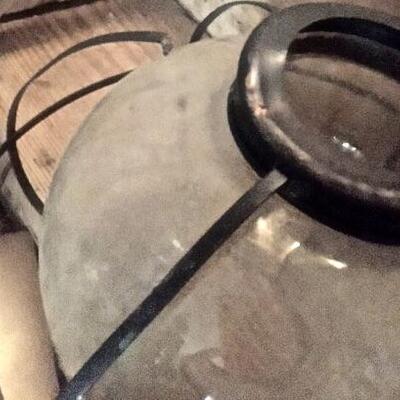 2 Vintage Matching Caged Glass Metal Lamp Shades