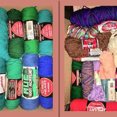 large lot Yarn skeins/balls Acrylic and Blend  Knitting Crochet