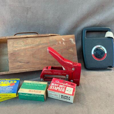 Lot 9  Vintage Swingline Stapler and Measuring Tape