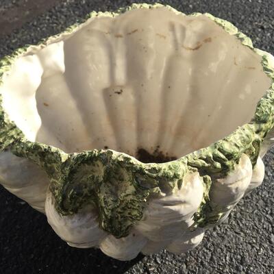 Vintage Large Planter Porcelain White Carrot Garden Decor Made in Italy